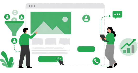 Ilustração de landing page responsiva