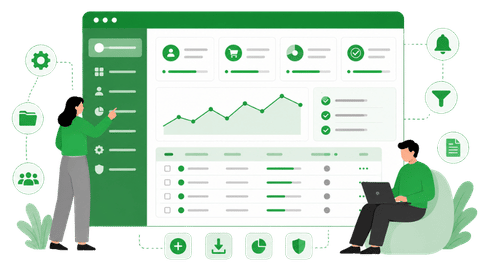 Painel administrativo simples e funcional