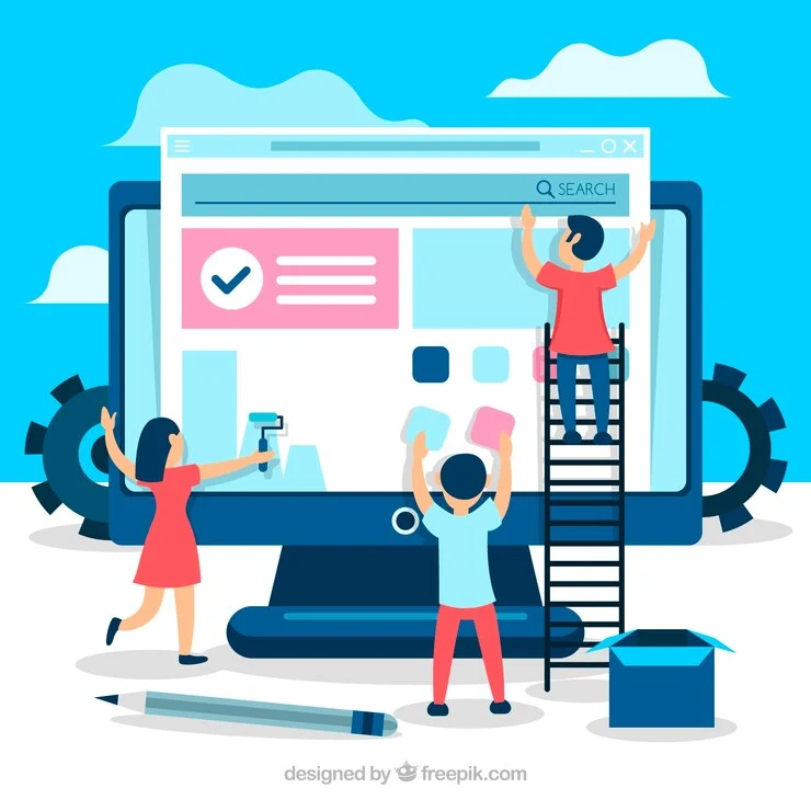 Equipe projetando uma interface web profissional